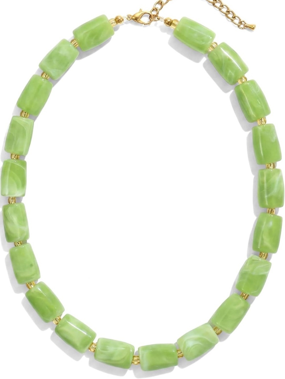 NEW! Lime Green Marbled Bead Dopamine Necklace